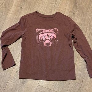 Cat & Jack Brown Bear Graphic Long Sleeve Tee